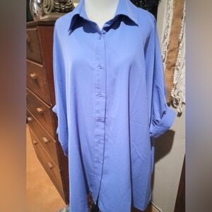 Jess Lea Blue Women's Button-Up Blouse